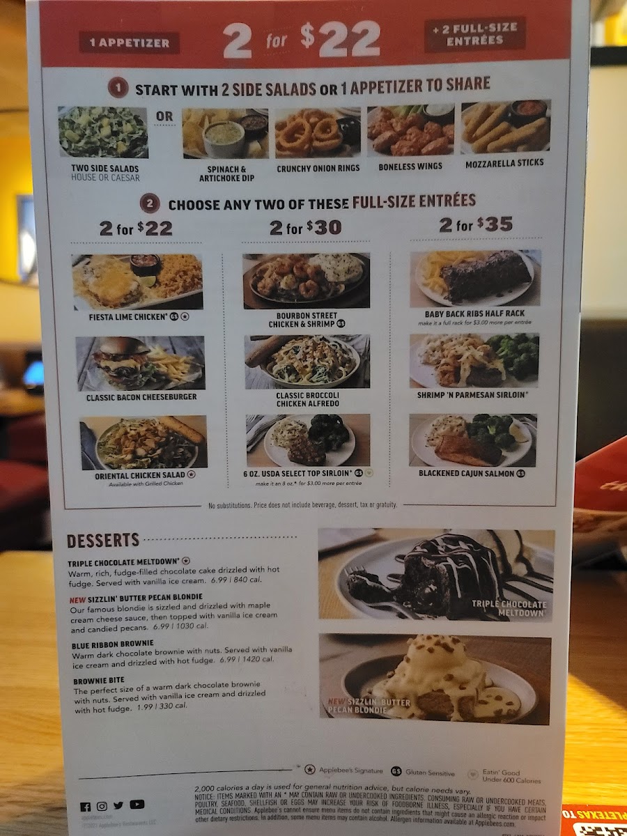 Applebee's Grill + Bar Photo Menu 1