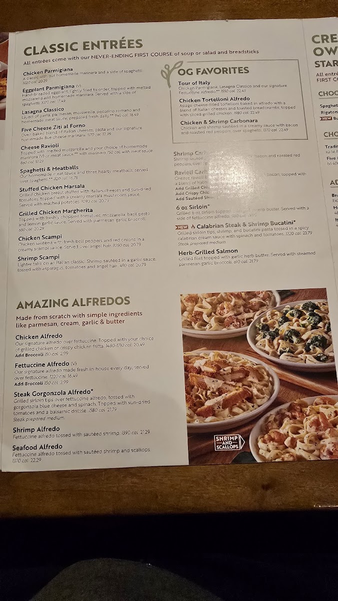 Olive Garden Italian Restaurant Photo Menu 1