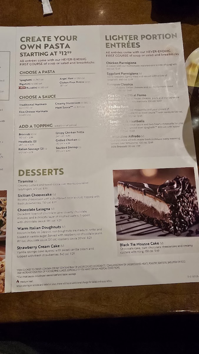 Olive Garden Italian Restaurant Photo Menu 2