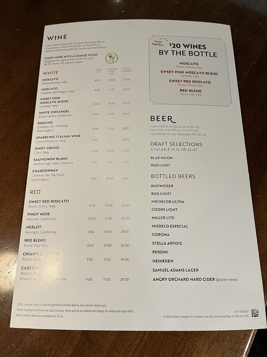 Olive Garden Italian Restaurant Photo Menu 4