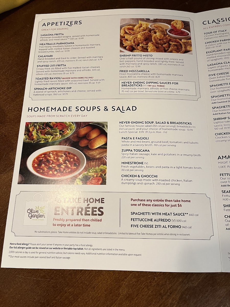 Olive Garden Italian Restaurant Photo Menu 7