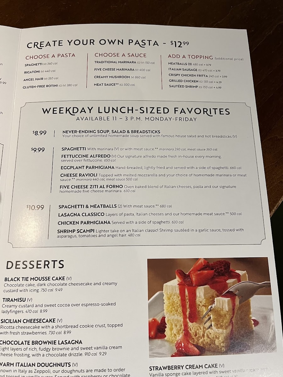 Olive Garden Italian Restaurant Photo Menu 8