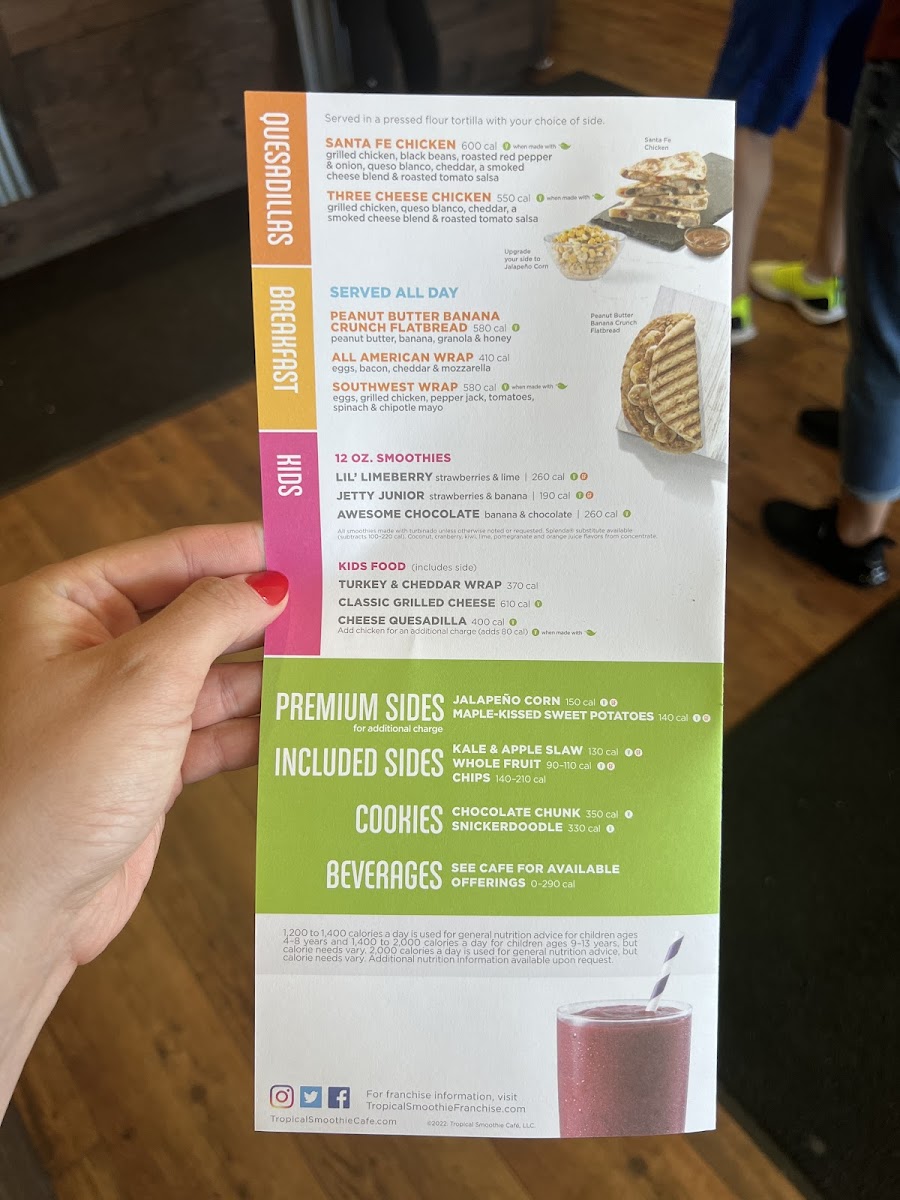 Tropical Smoothie Cafe Photo Menu 1