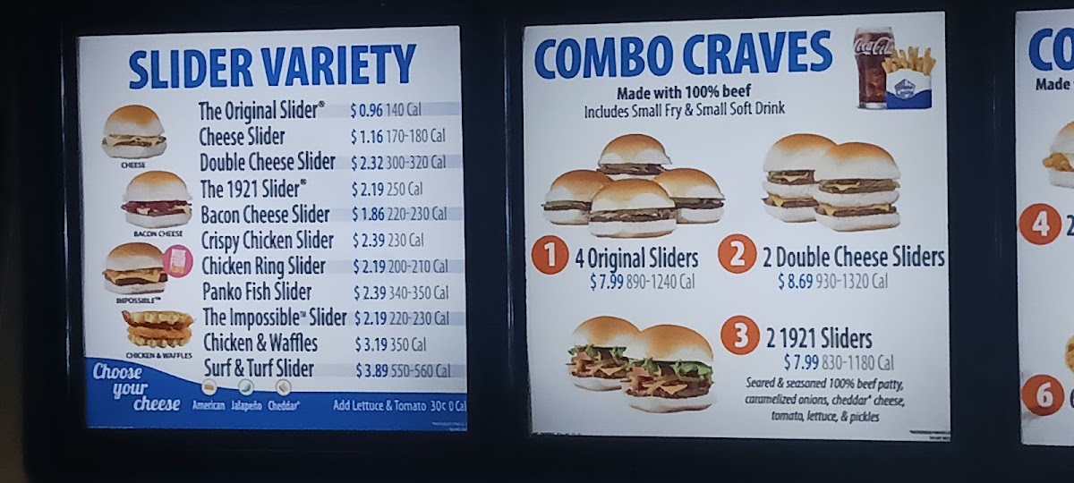 White Castle Photo Menu 2