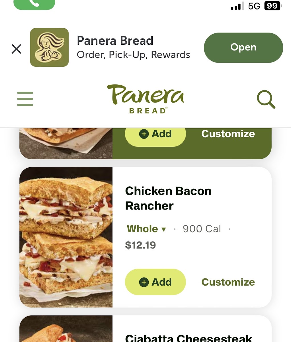 Panera Bread Photo Menu 2