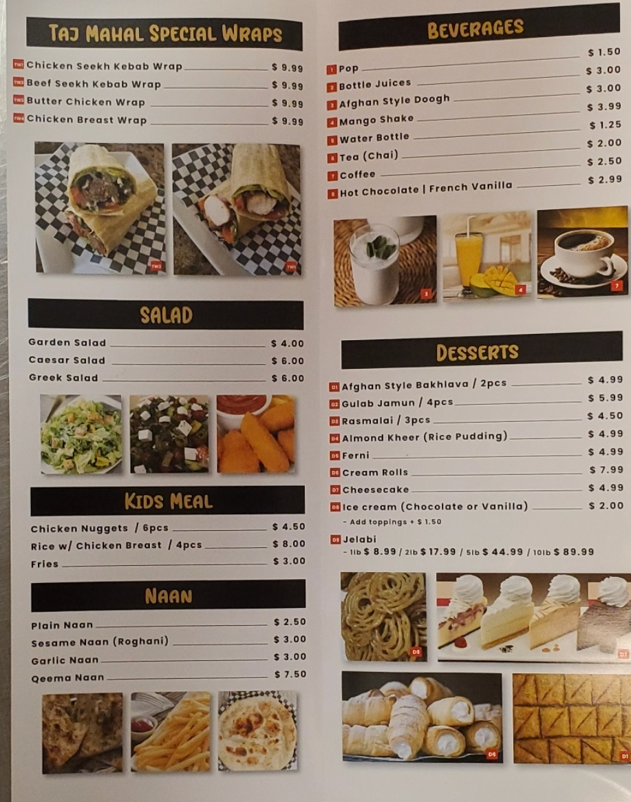 Taj Mahal Cuisine Photo Menu 10