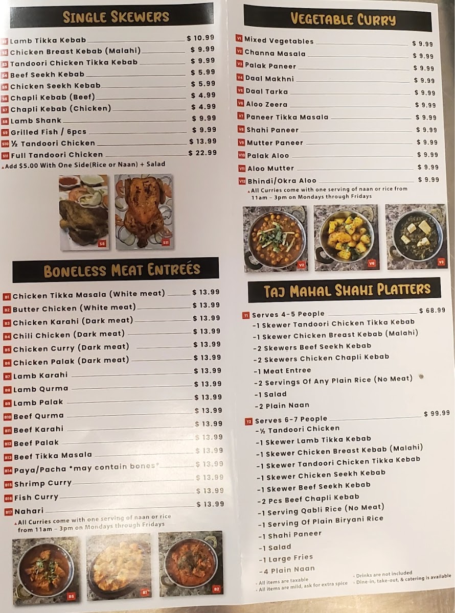Taj Mahal Cuisine Photo Menu 7