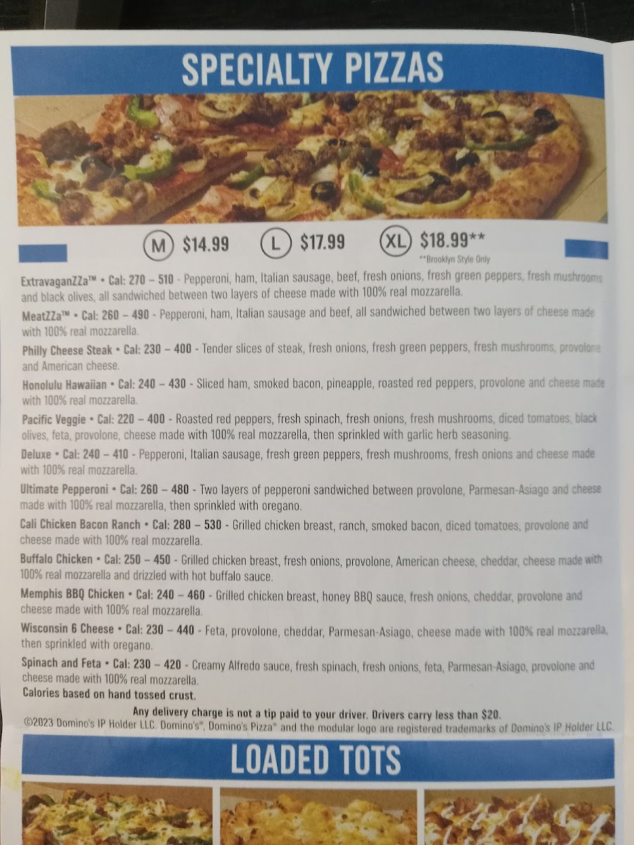 Domino's Pizza Photo Menu 1
