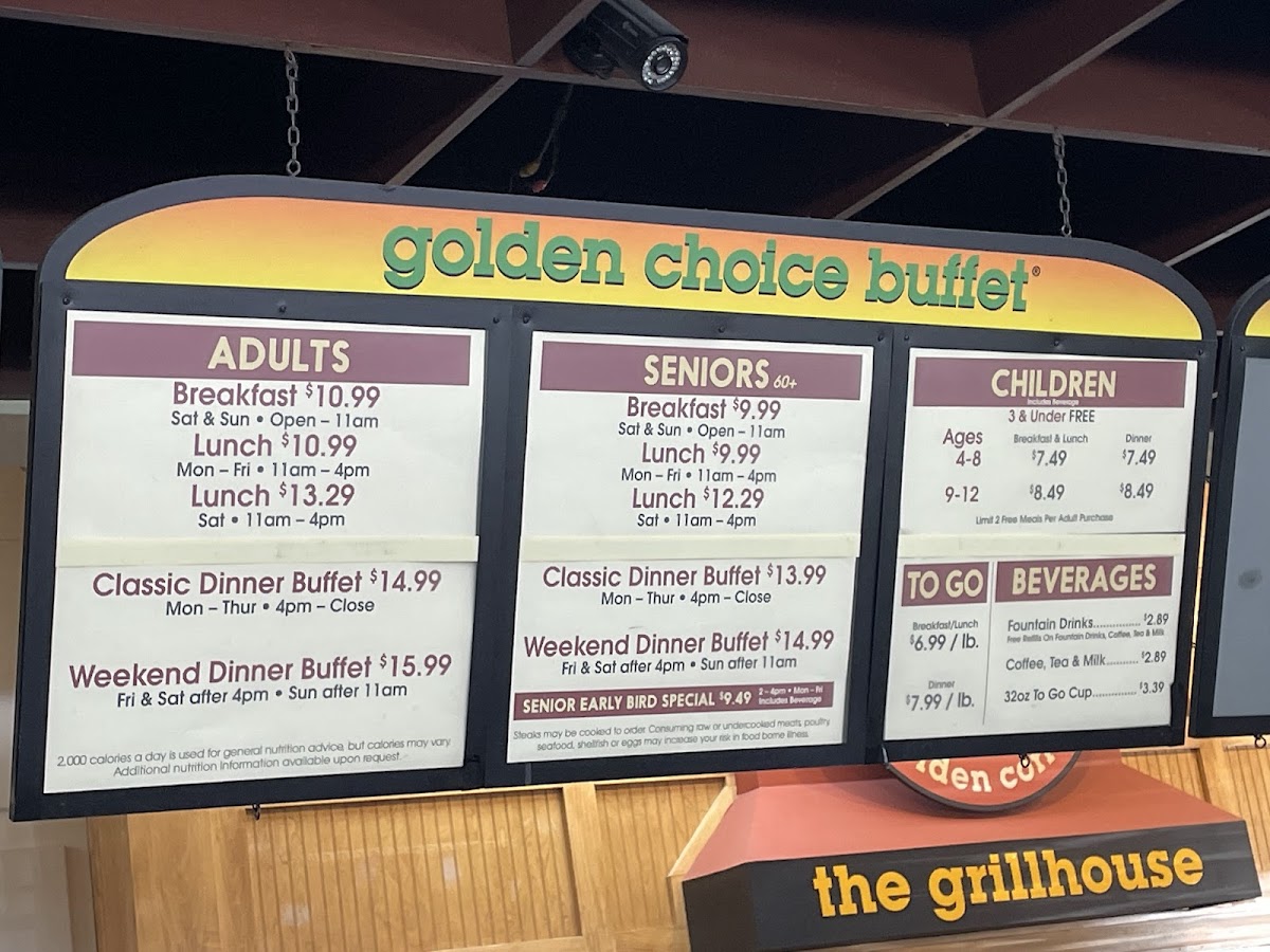 Golden Corral Buffet & Grill Photo Menu 1
