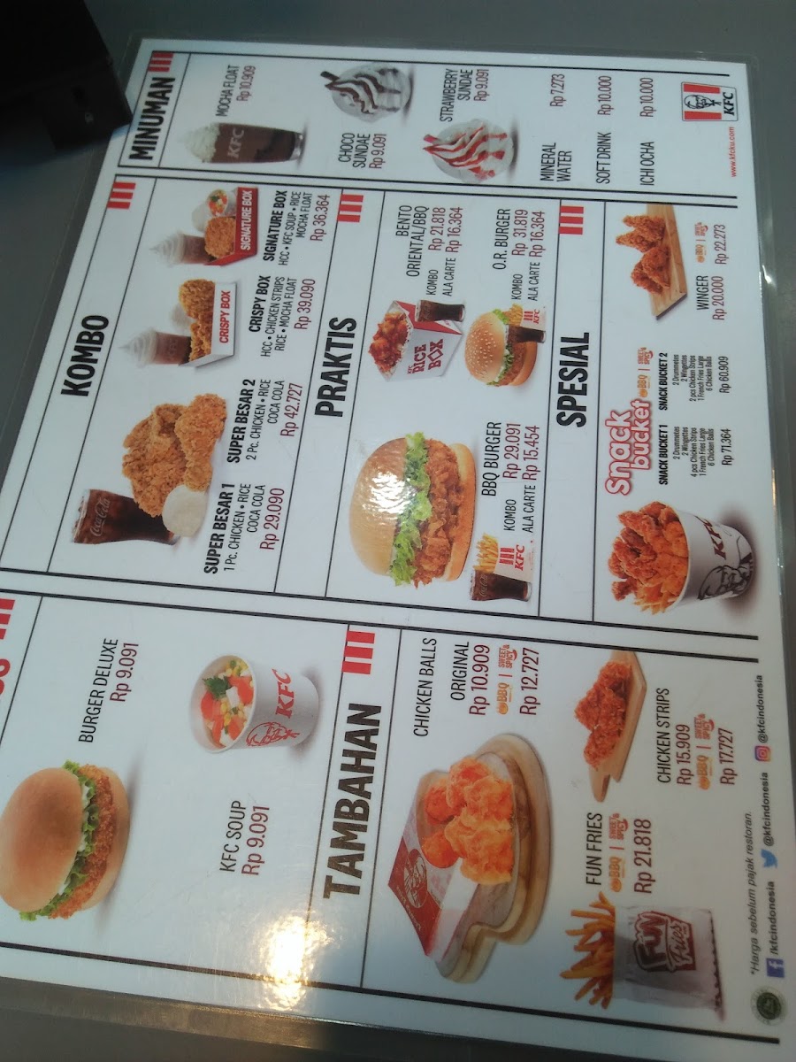 KFC Photo Menu 2