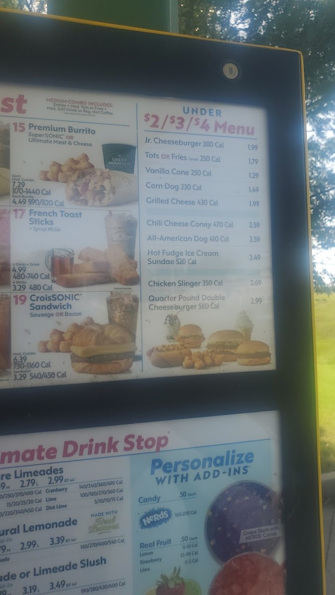 Sonic Drive-In Photo Menu 1