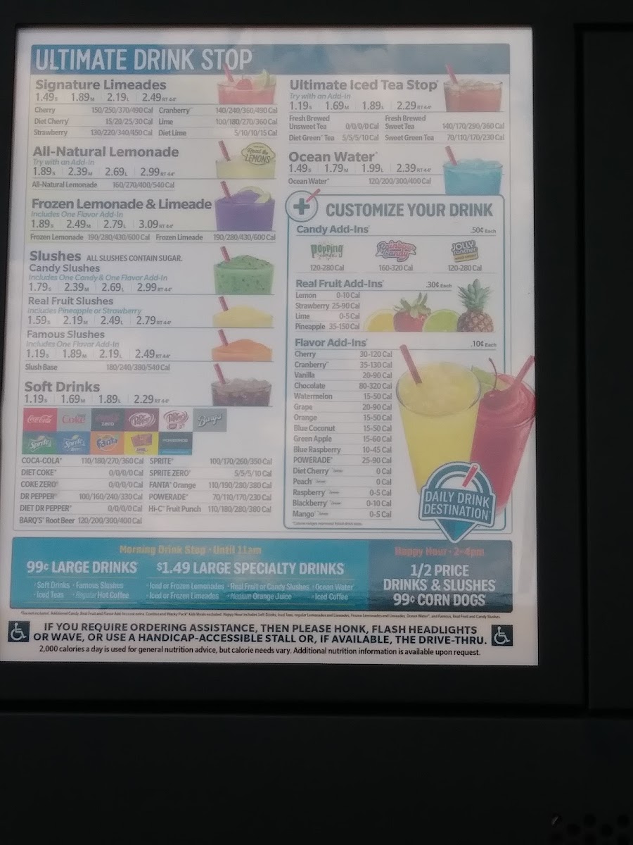 Sonic Drive-In Photo Menu 2