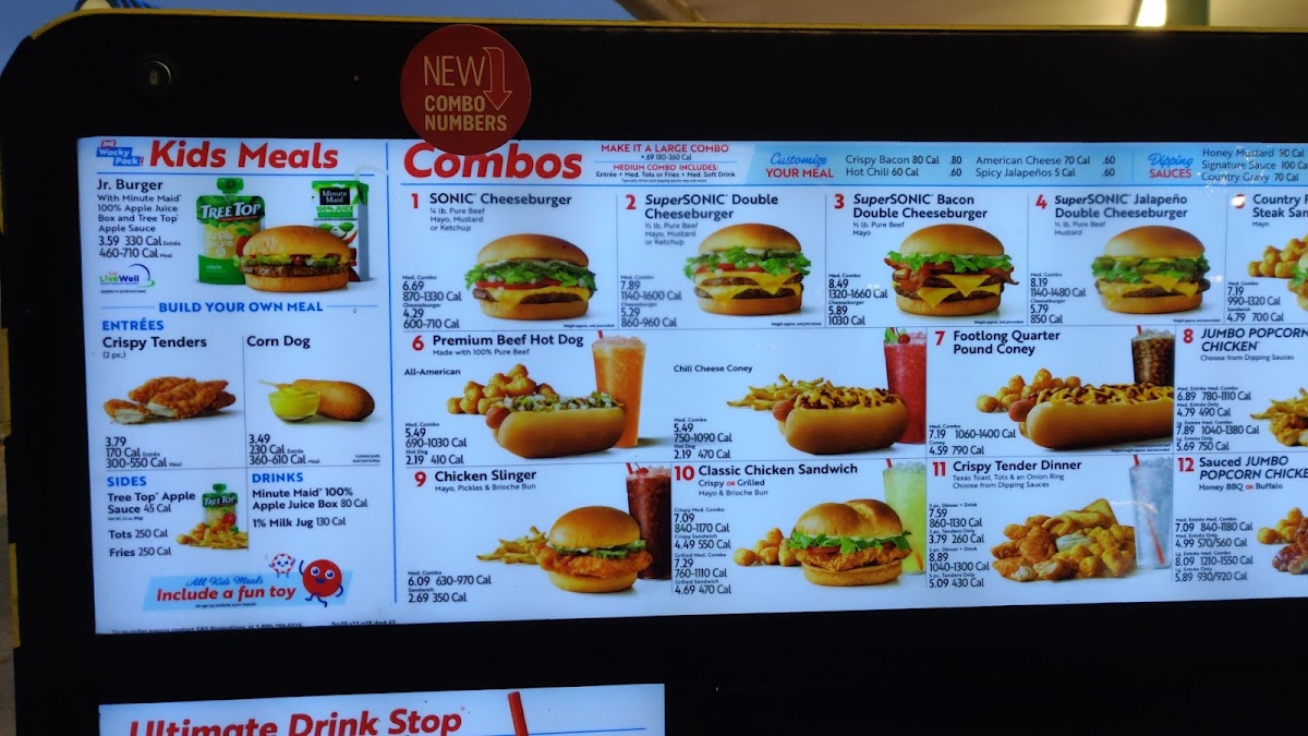 Sonic Drive-In Photo Menu 1