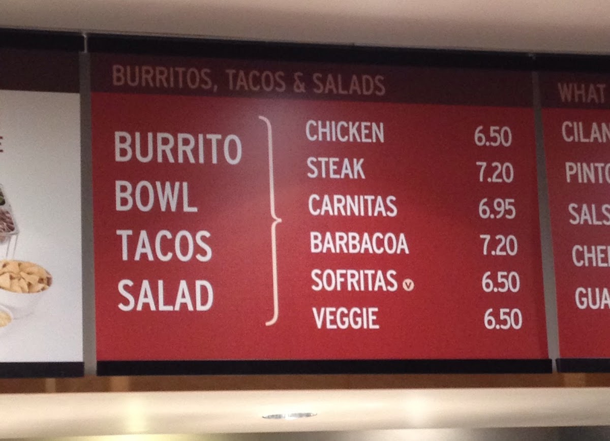 Chipotle Mexican Grill Photo Menu 1
