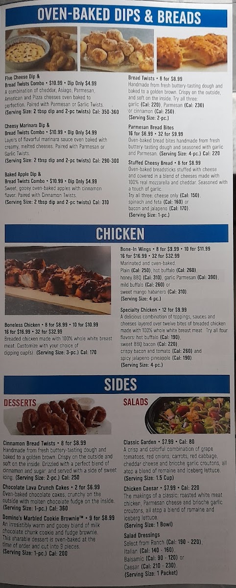 Domino's Pizza Photo Menu 1
