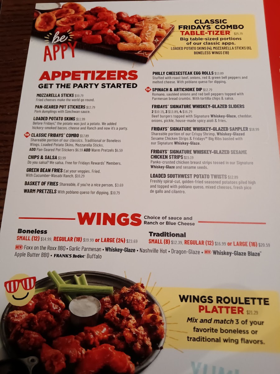 TGI Fridays Photo Menu 1