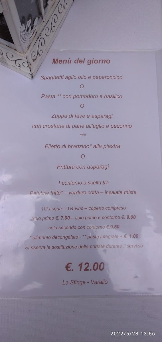 Ristorante Pizzeria La Sfinge Photo Menu 1