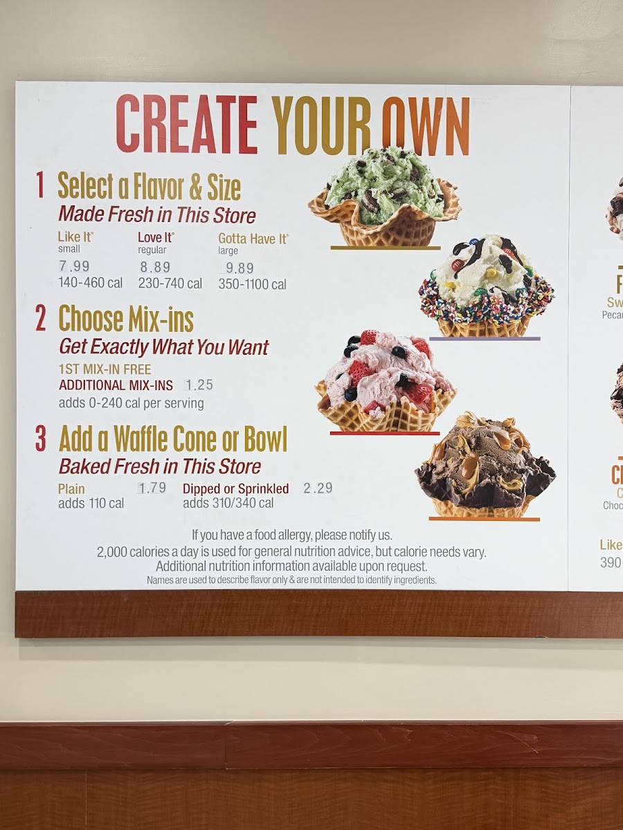 Cold Stone Creamery Photo Menu 2