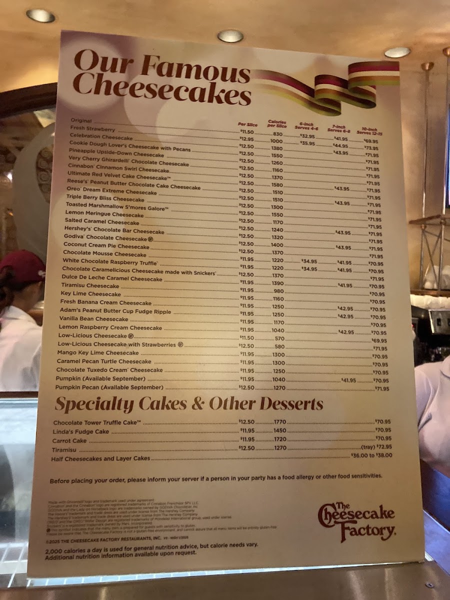 The Cheesecake Factory Photo Menu 2