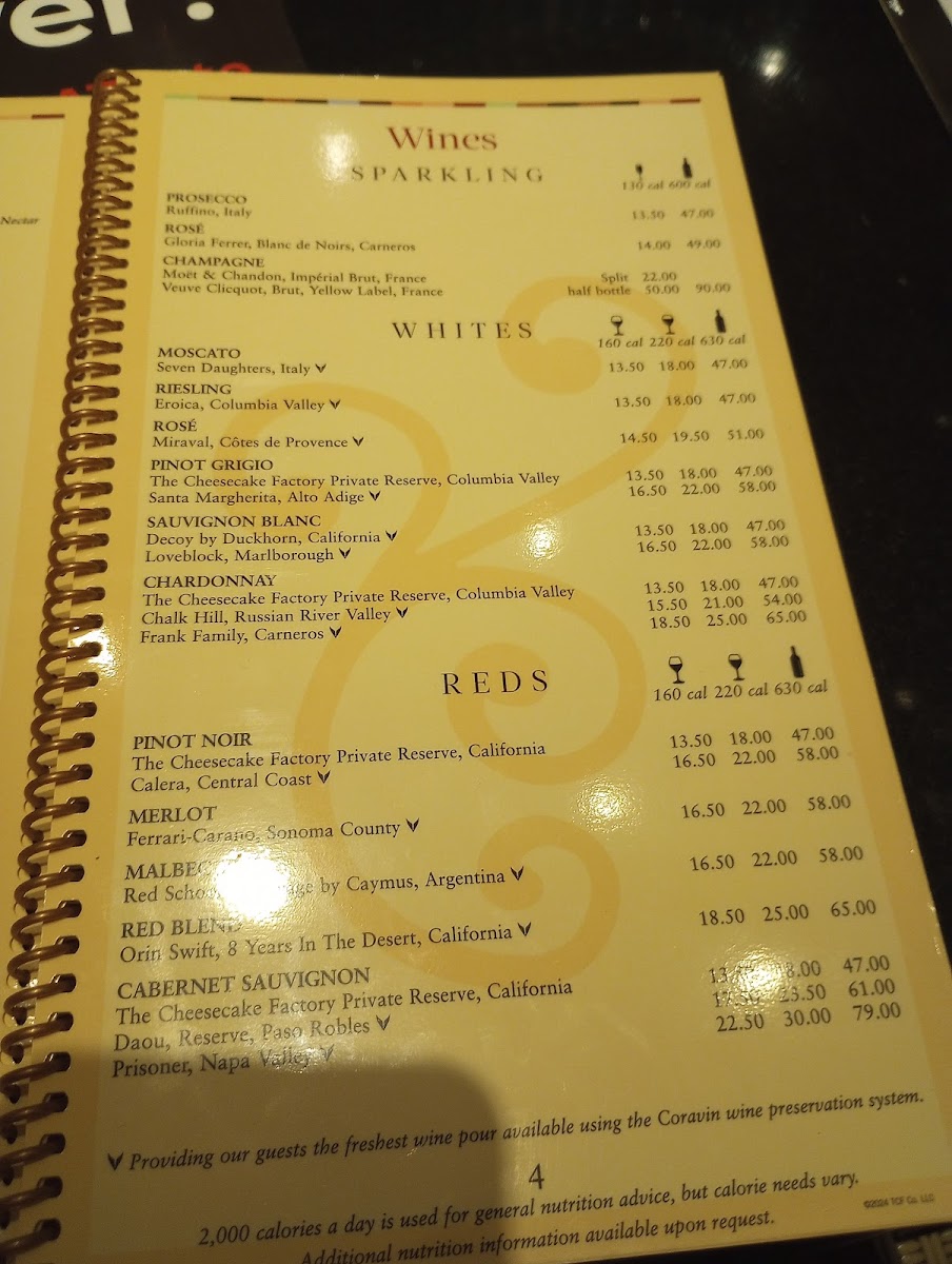 The Cheesecake Factory Photo Menu 6
