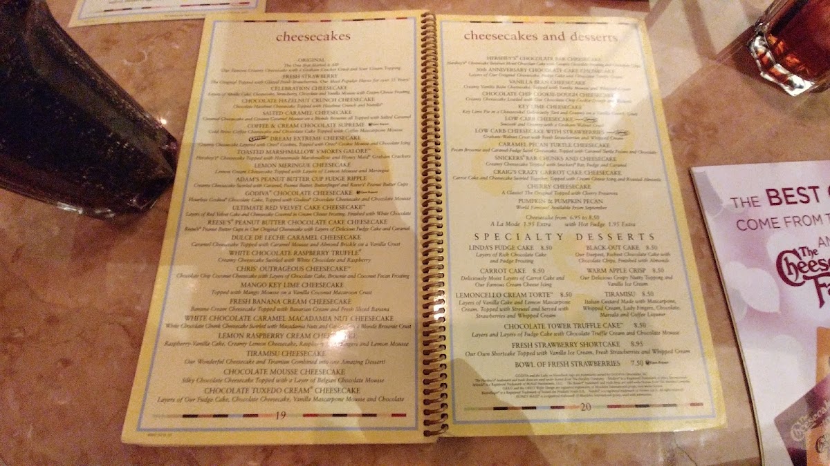 The Cheesecake Factory Photo Menu 8
