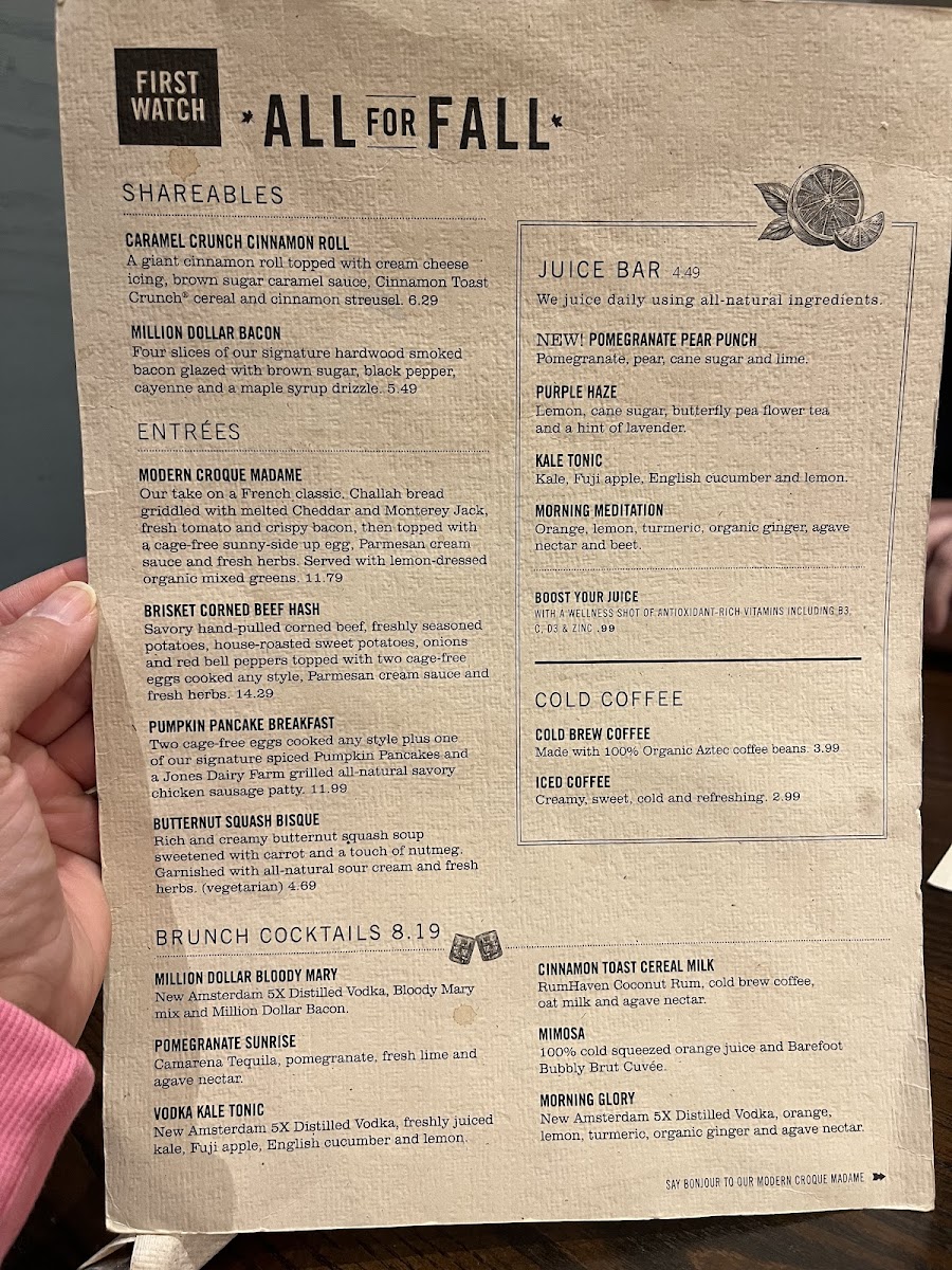 First Watch Photo Menu 9