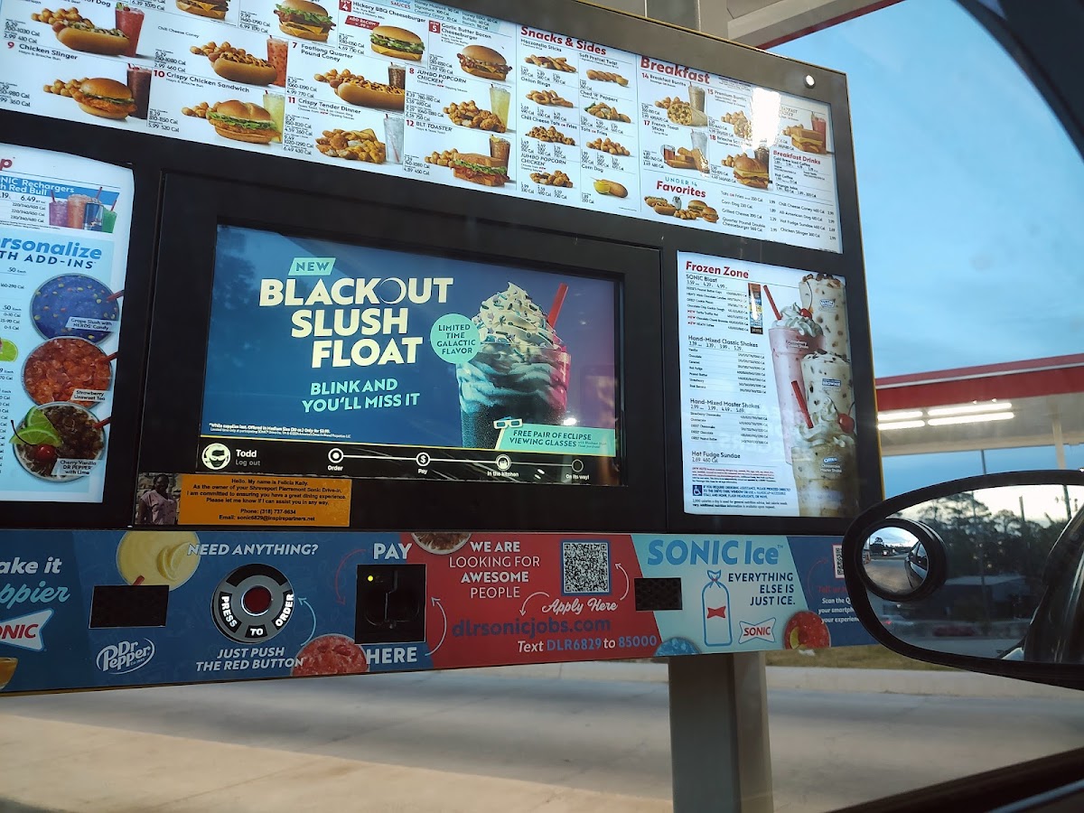 Sonic Drive-In Photo Menu 1